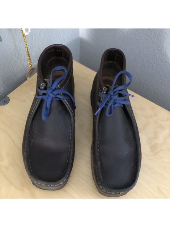 Clarks Originals Brown Waxed Leather Wallabee Boots Mens US 9 Women US 10.5 MINT main image 7